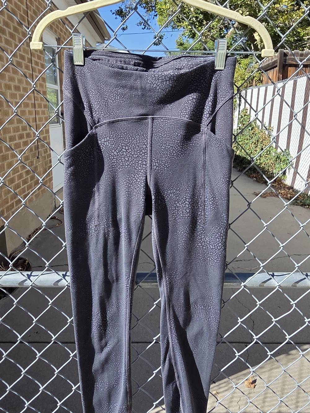 lululemon athletica Grey Patterened Power Thru High-Rise Leggings 4